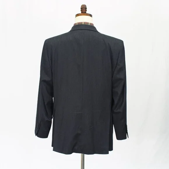 Tom James 46R Gray Blazer Sport Coat Jacket 2-Button Solid Y124